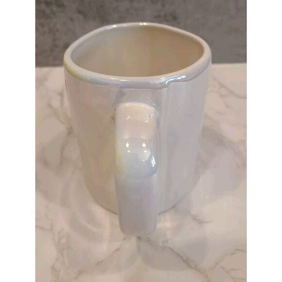 Rae Dunn Magenta Collection Iridescent White Coffee Mug "Snow Much Fun" NWOT - Picture 3 of 7